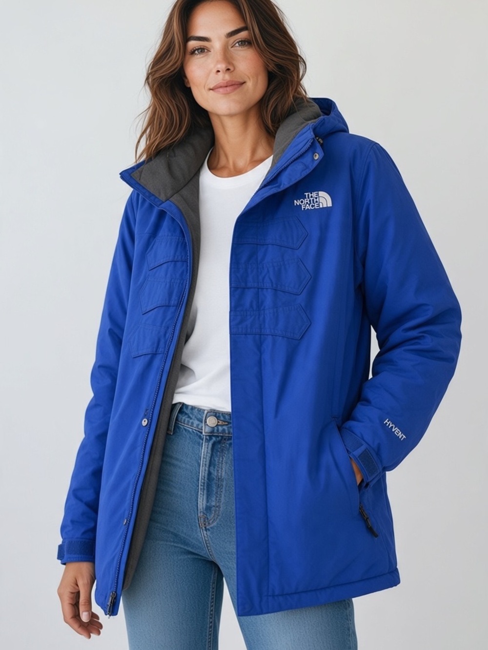 The North Face Women's Royal Blue Hooded Ski Jacket